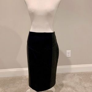 Express Skirt - Navy and Leather Skirt